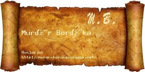 Murár Boróka névjegykártya
